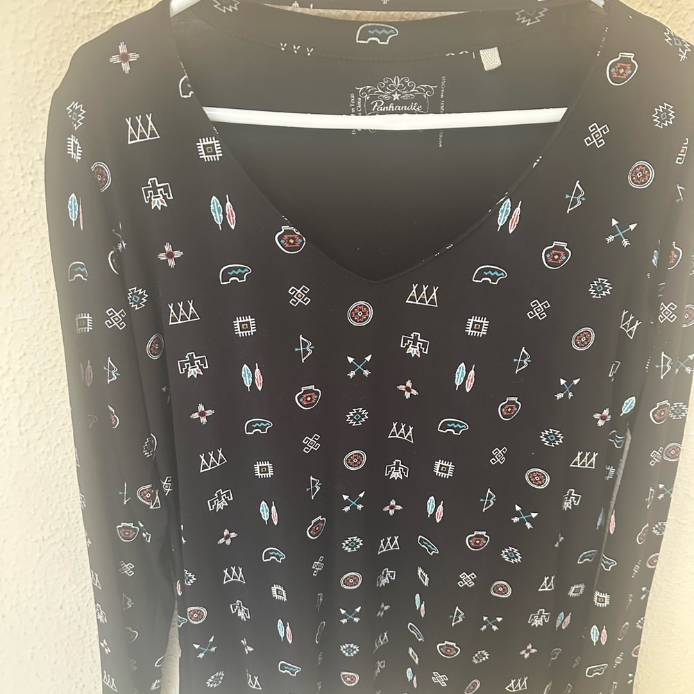 Panhandle Slim Black Patterned Skirt
